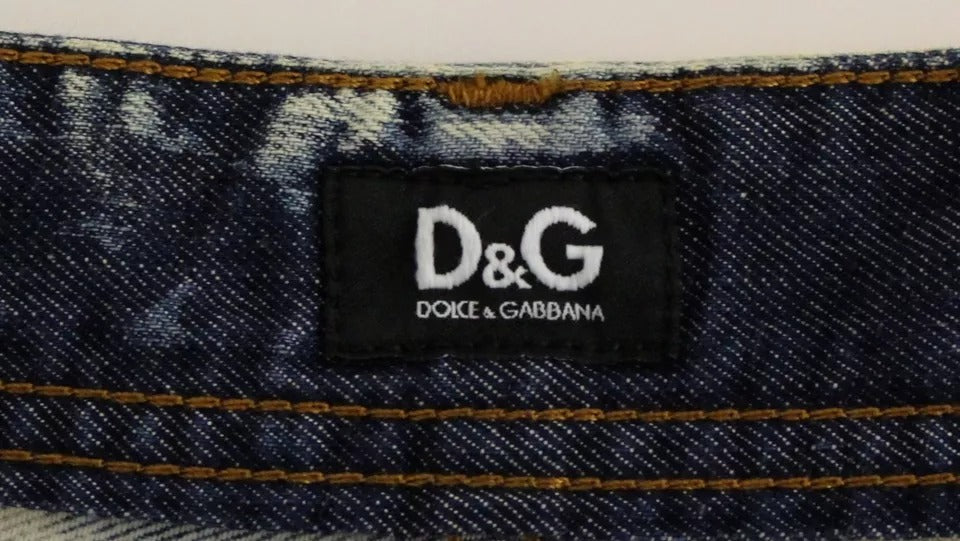 Dolce & Gabbana Blå D&G Bomuldsvaskede Jeans Denimshorts