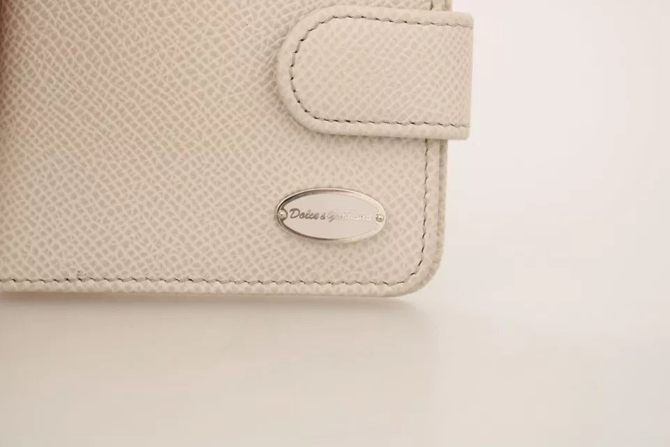 Dolce & Gabbana Hvid Dauphine Læder Kondom Etui Holder Lommepung