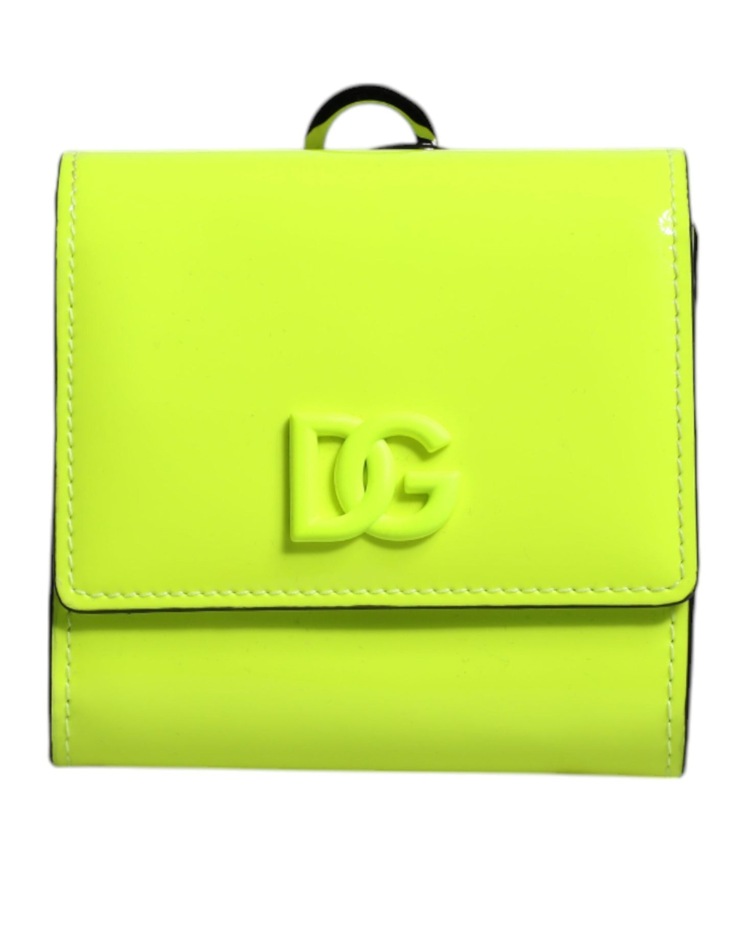 Dolce & Gabbana Gulgrøn Bifold DG Logo Kortholderpung med Halsrem