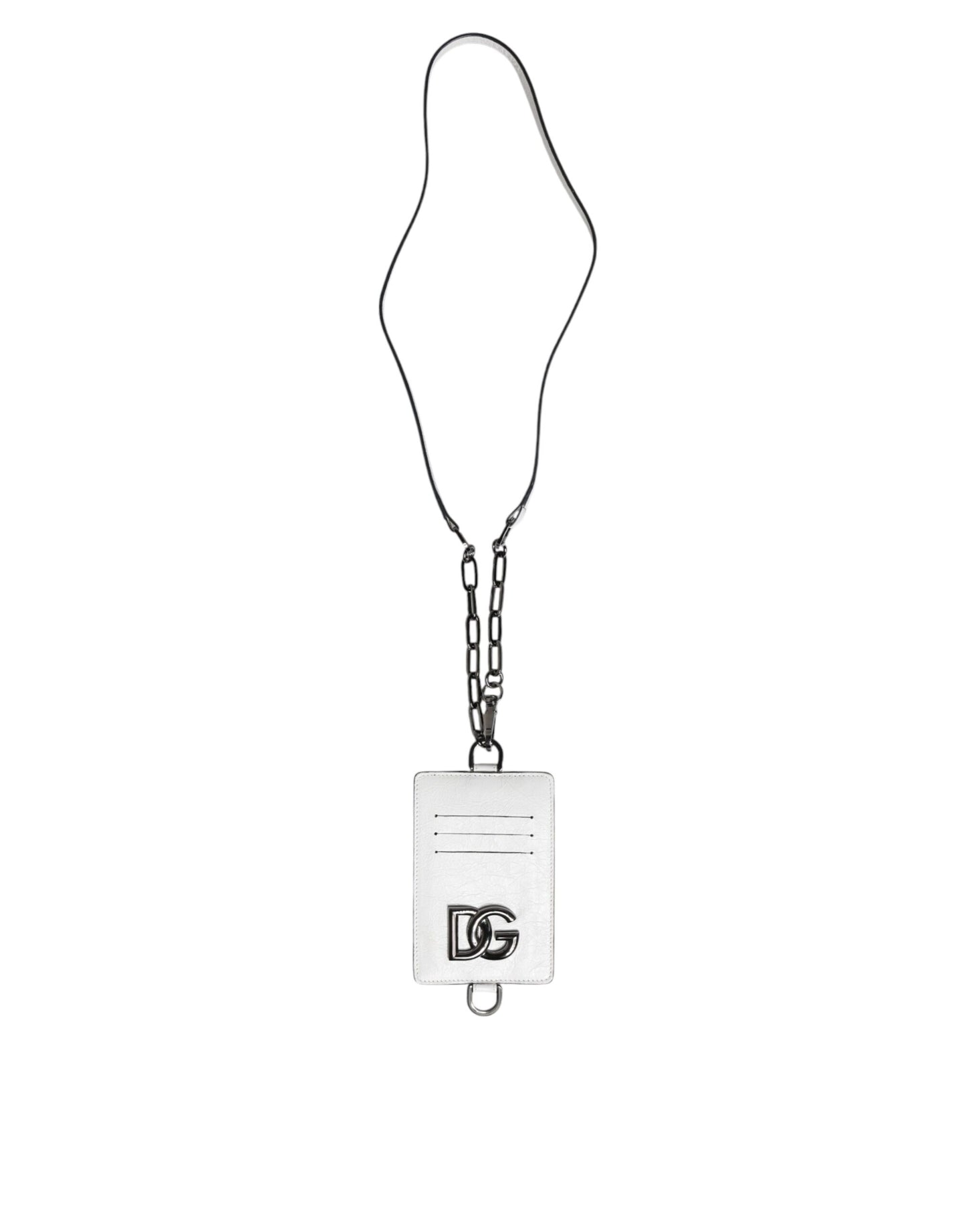 Dolce & Gabbana hvid kalveskind-pung med logo og kortholder