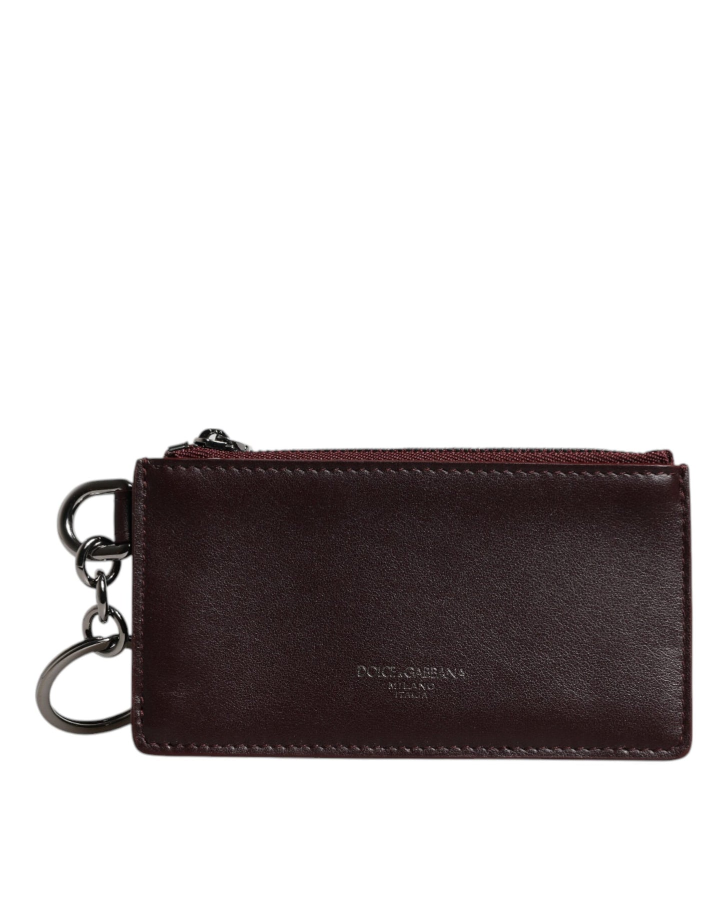 Dolce & Gabbana Brun Kalveskind Læder DG Logo Kortholder Pung