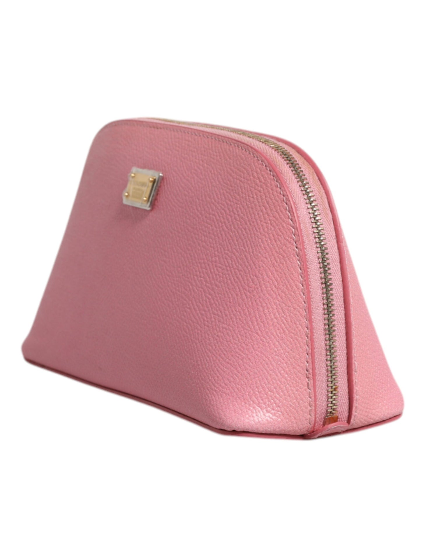 Dolce & Gabbana pink læderpung med DG-logo og lynlås rundt om