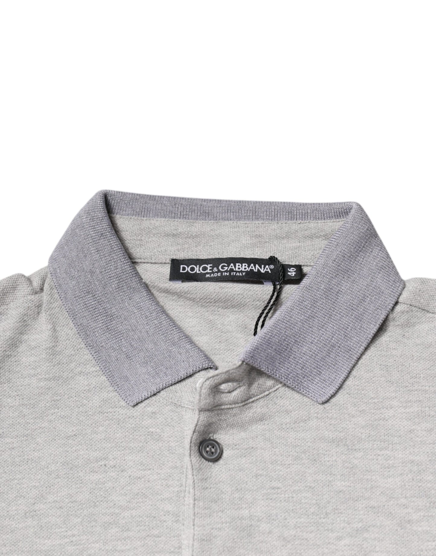 Dolce & Gabbana Grå Krave Kortærmet Herre Polo T-shirt