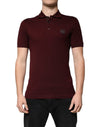 Dolce & Gabbana Maroon Krave Kortærmet Polo T-shirt