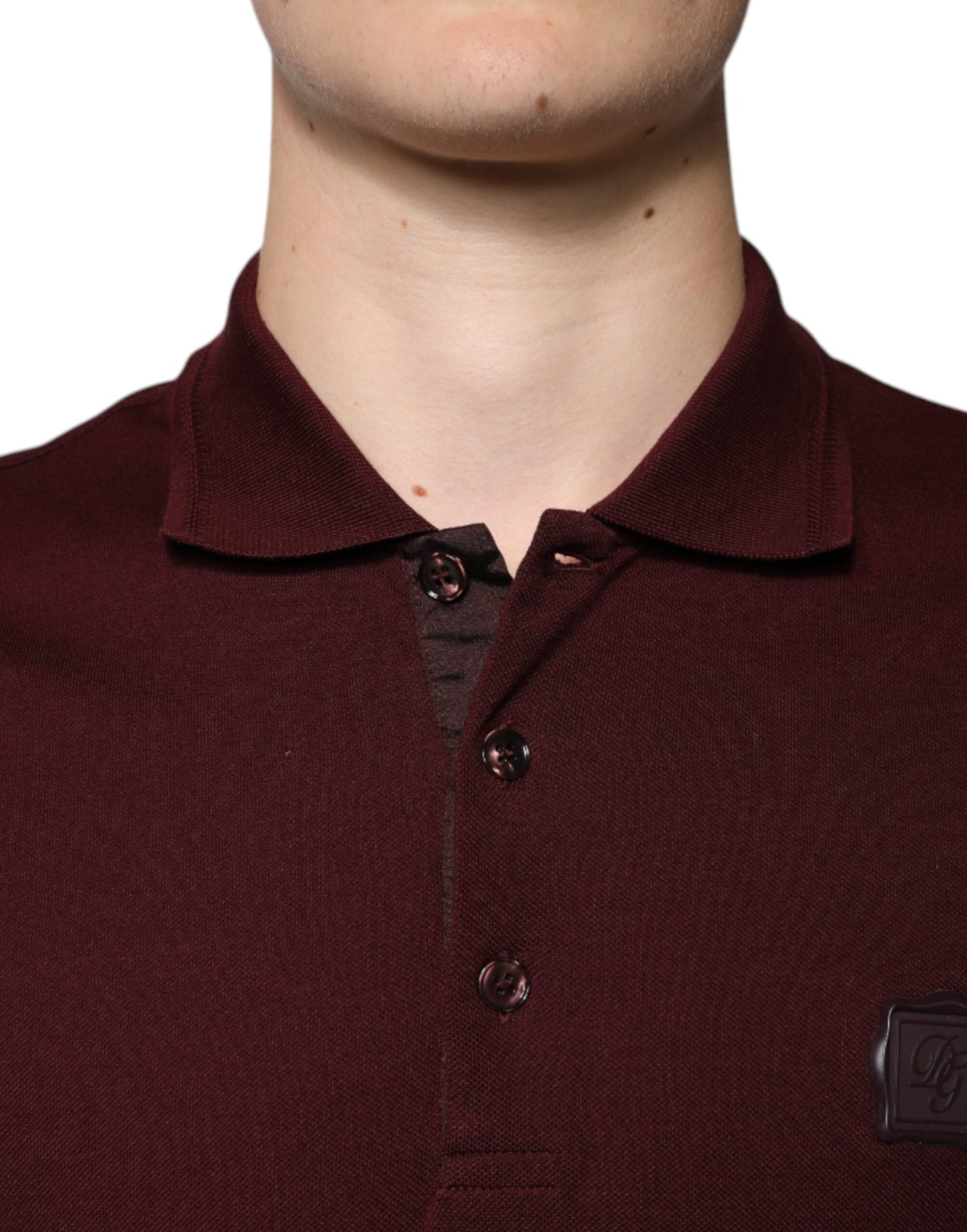 Dolce & Gabbana Maroon Krave Kortærmet Polo T-shirt