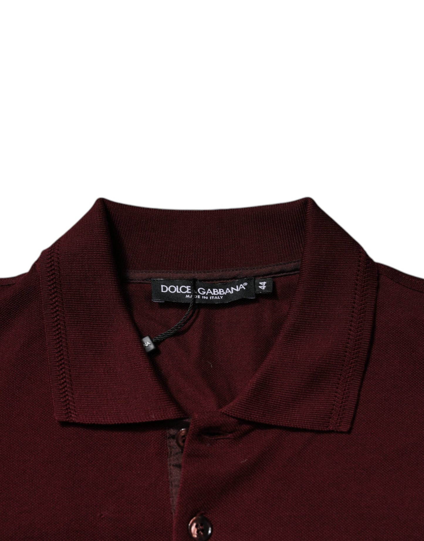 Dolce & Gabbana Maroon Krave Kortærmet Polo T-shirt