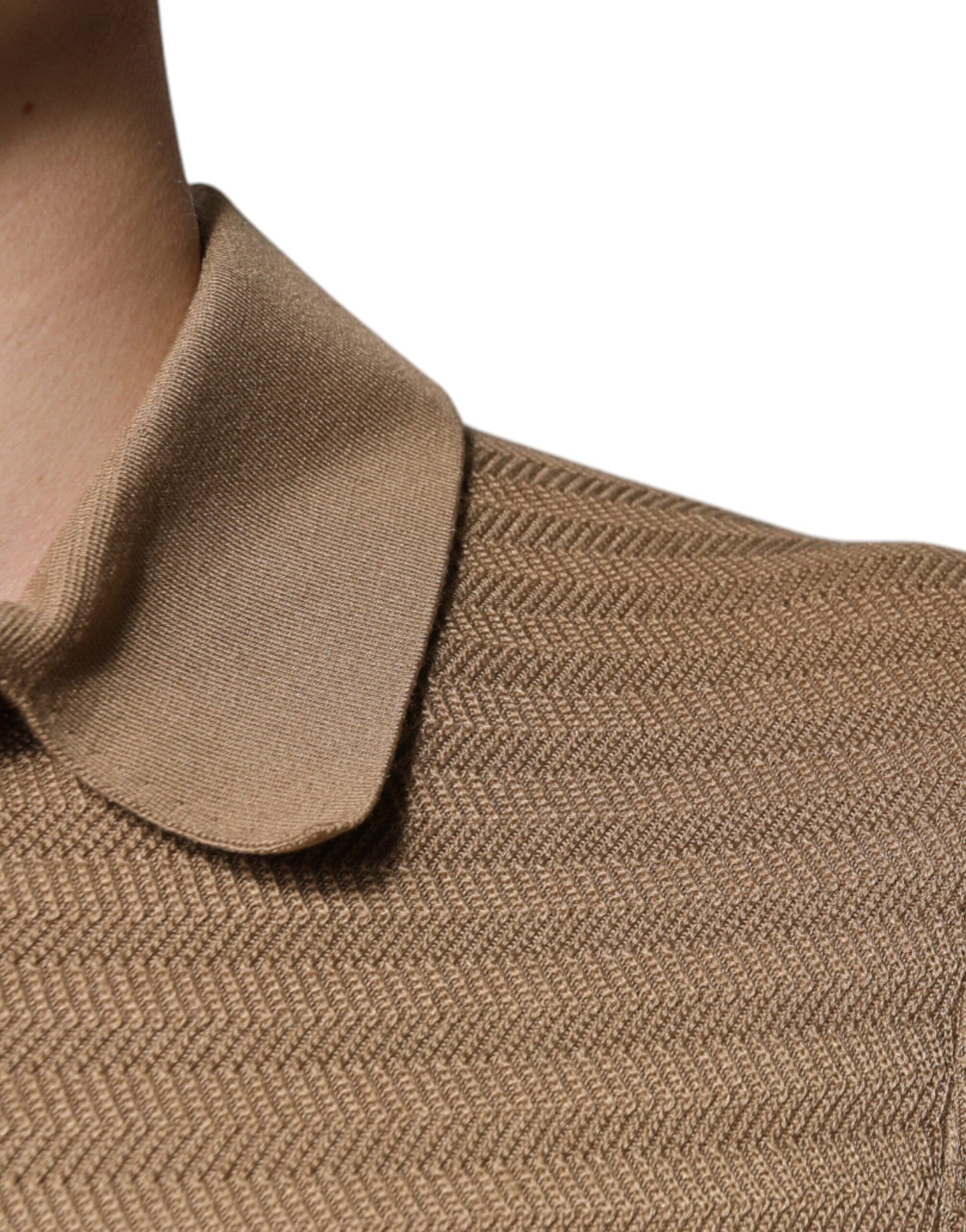 Dolce & Gabbana Brun Polo T-shirt med Korte Ærmer og Krave