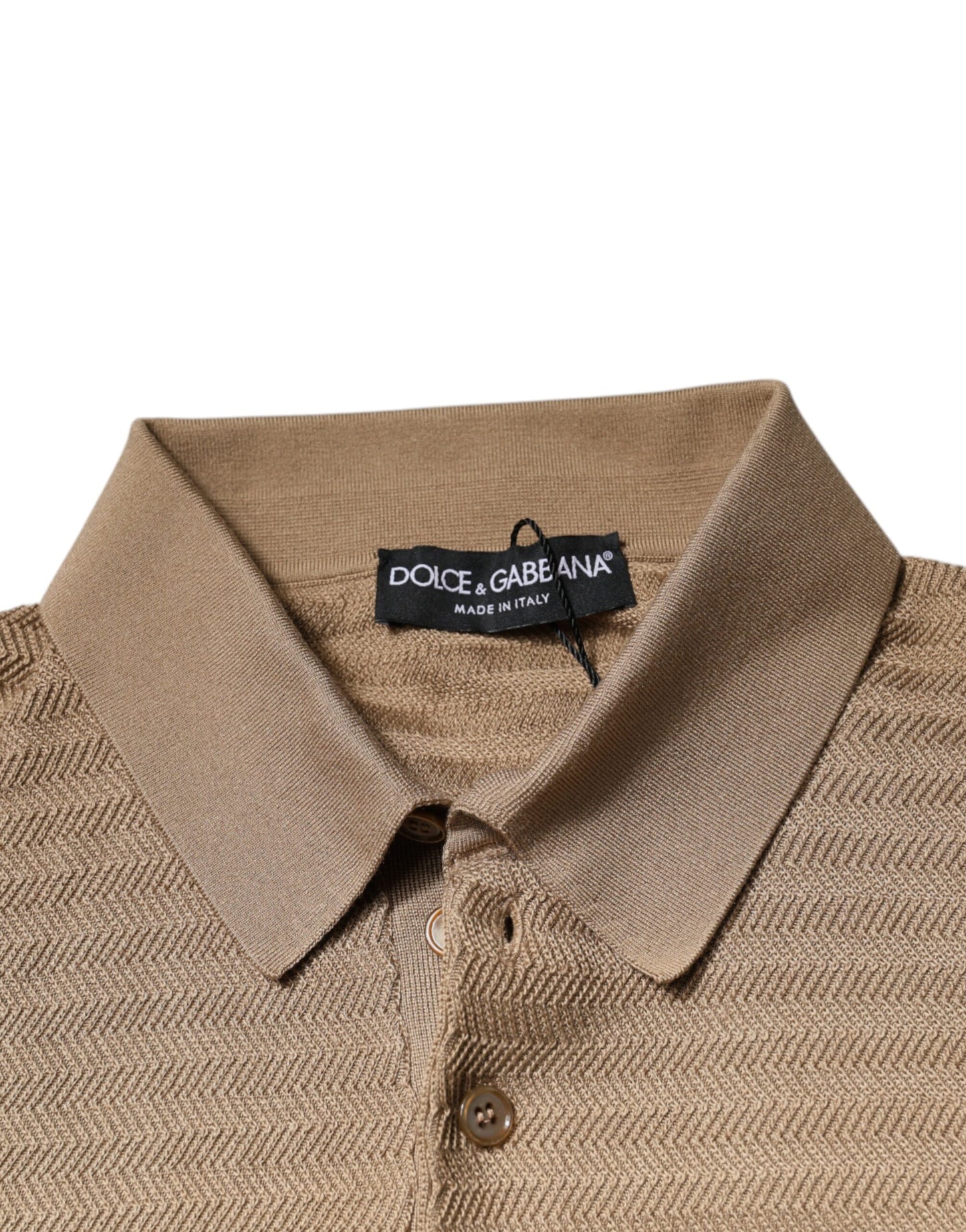 Dolce & Gabbana Brun Polo T-shirt med Korte Ærmer og Krave
