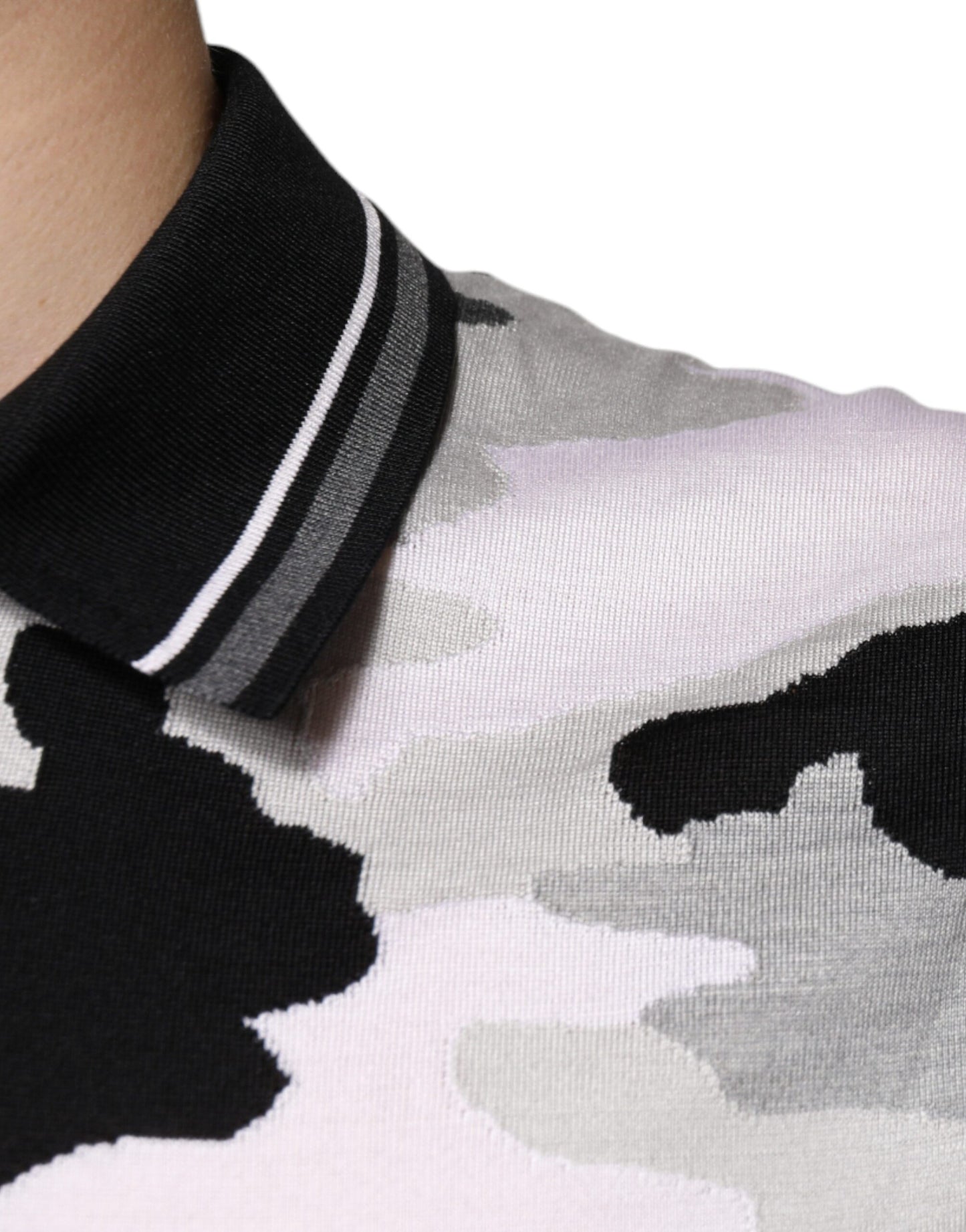 Dolce & Gabbana Flerfarvet Camouflage Polo T-shirt med Krave