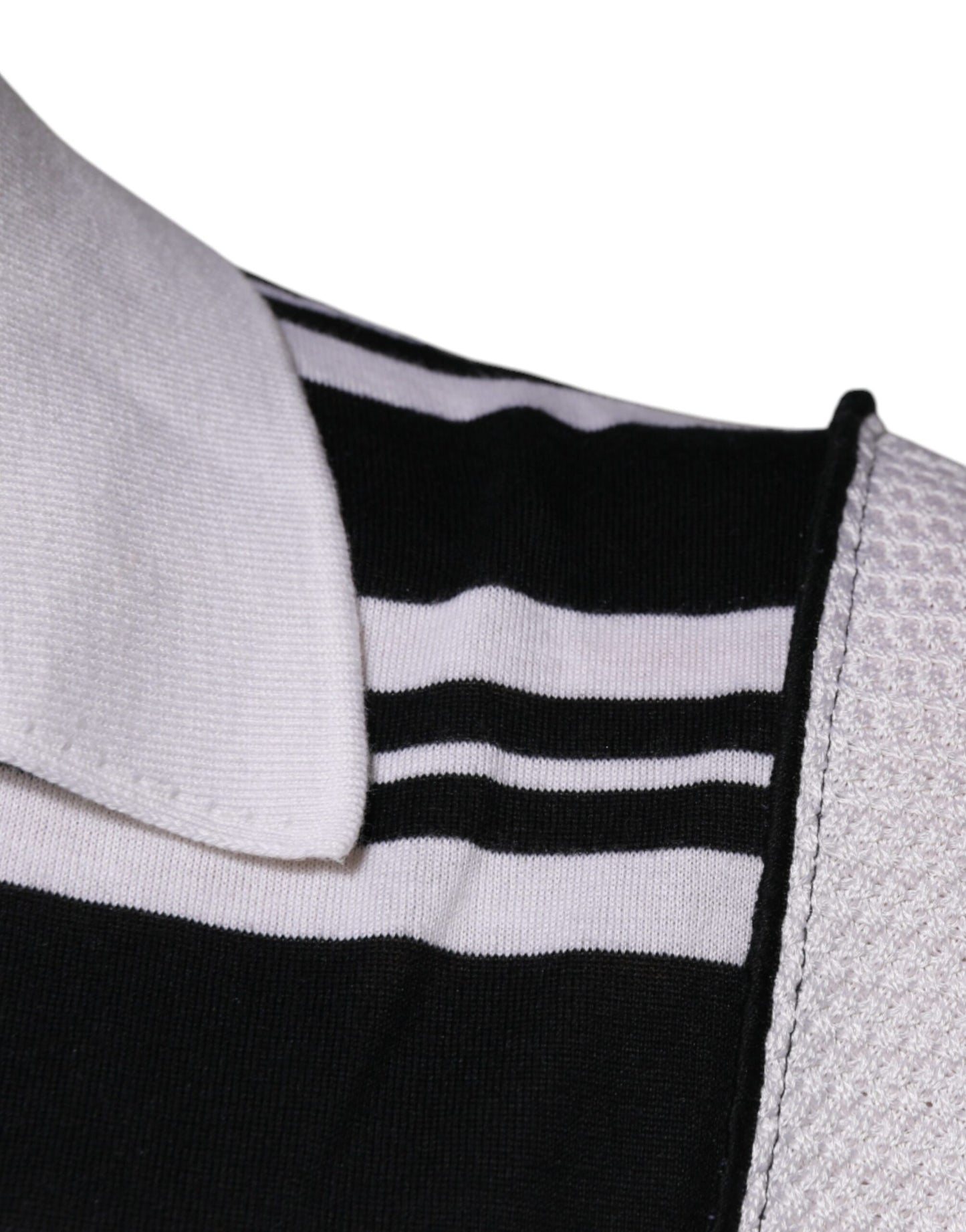 Dolce & Gabbana sort-hvide striber poloshirt med krave
