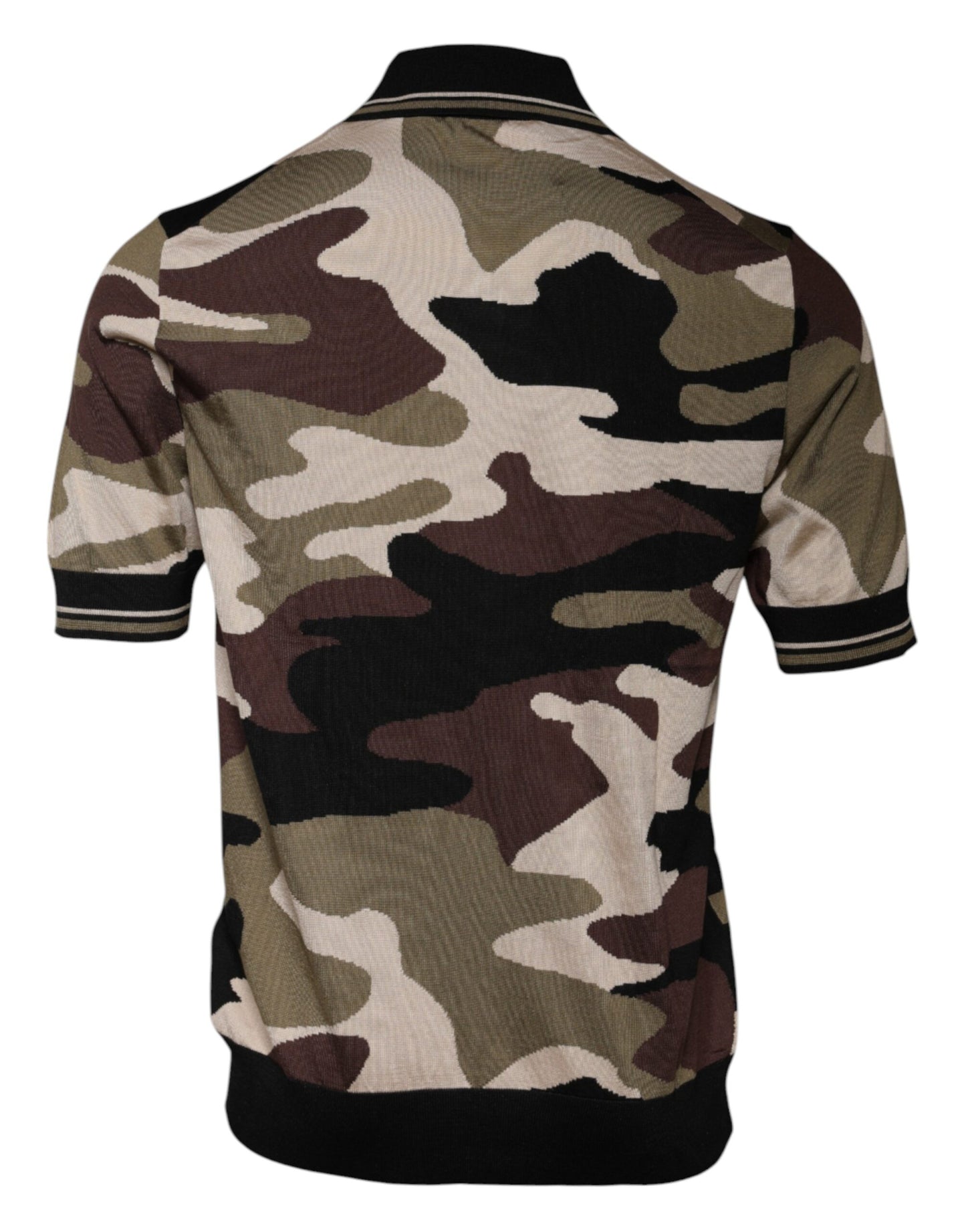 Dolce & Gabbana Flerfarvet Camouflage Polo T-shirt med Krave