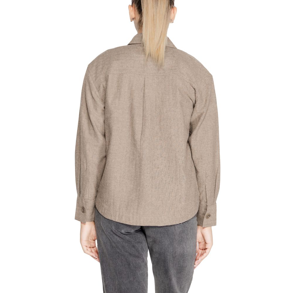 Jacqueline De Yong Beige Skjorte i Genbrugsbomuld