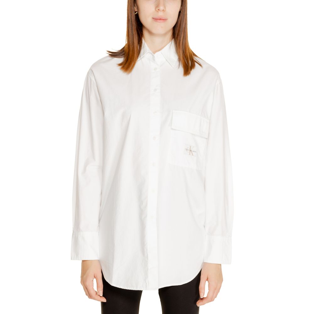 Calvin Klein Jeans Hvid Skjorte i Genbrugsbomuld