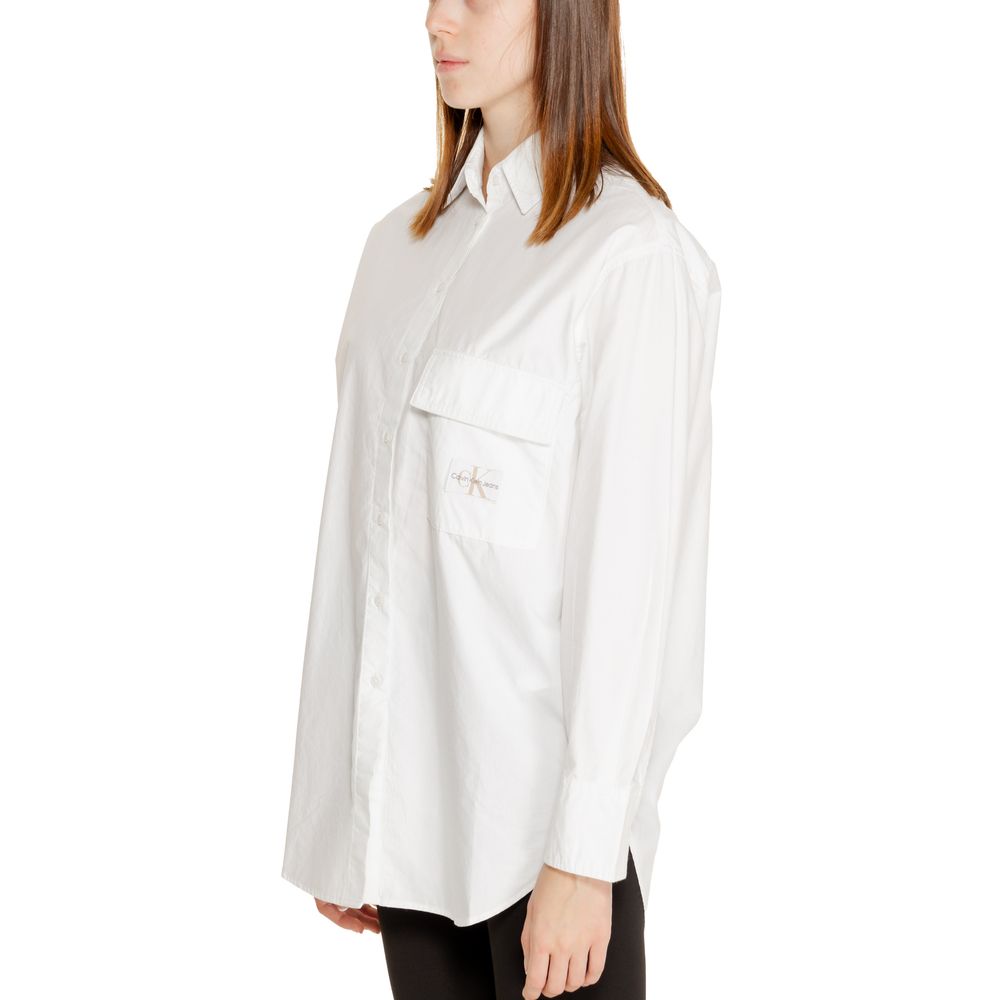 Calvin Klein Jeans Hvid Skjorte i Genbrugsbomuld