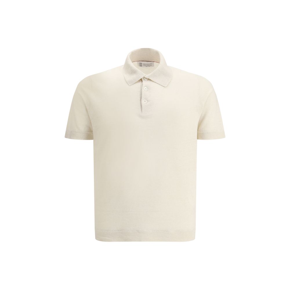 Brunello Cucinelli poloskjorte i hør
