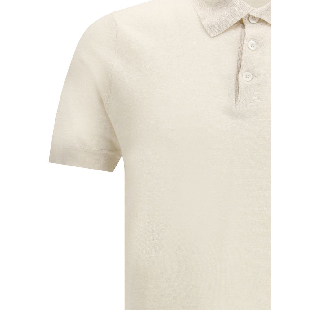 Brunello Cucinelli poloskjorte i hør