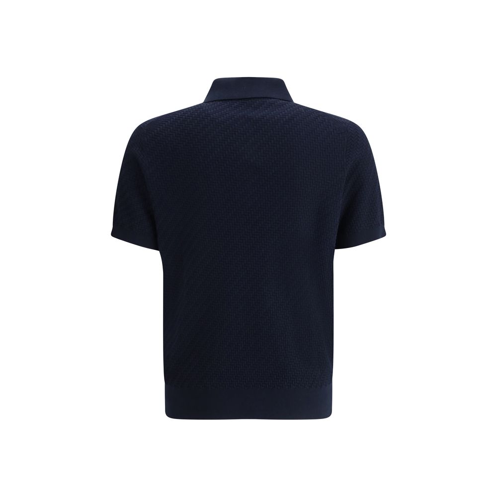 Brioni poloshirt med vævet mønster
