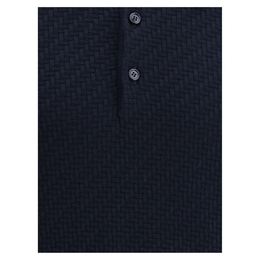 Brioni poloshirt med vævet mønster