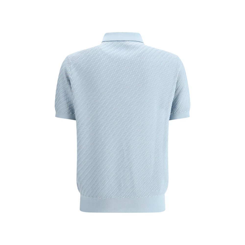 Brioni poloshirt med vævet mønster