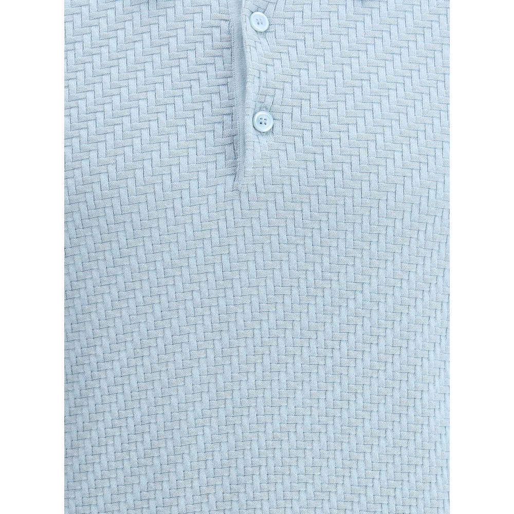 Brioni poloshirt med vævet mønster