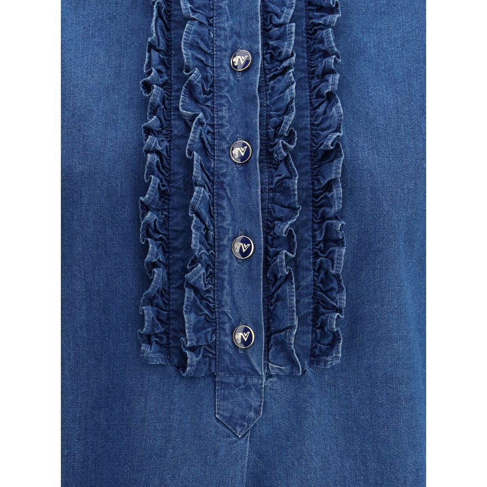 Valentino denimskjorter med flæser