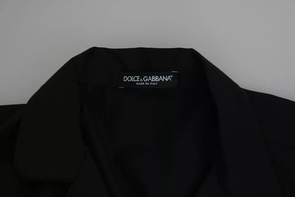 Dolce & Gabbana Blå Stribet Pyjamas Lounge-skjorte i Bomuld