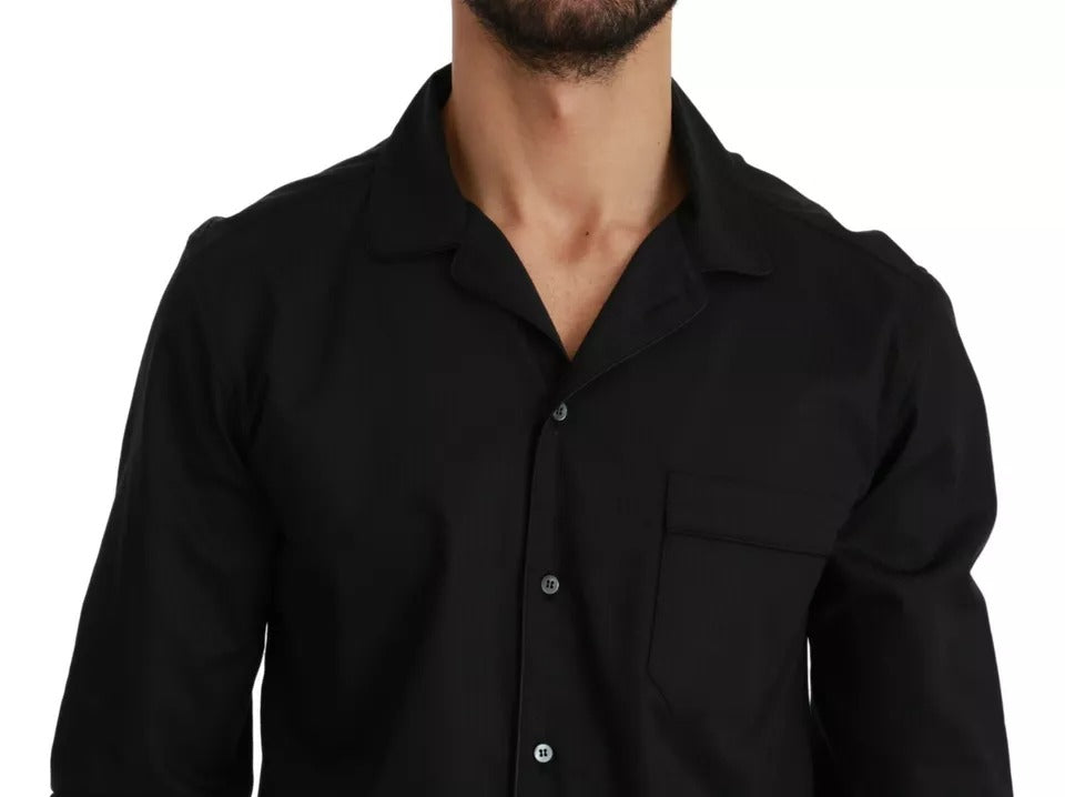 Dolce & Gabbana Blå Stribet Pyjamas Lounge-skjorte i Bomuld