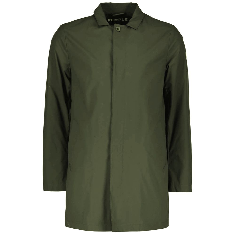People Of Shibuya Green Recycled Polyester Men Trench Coat