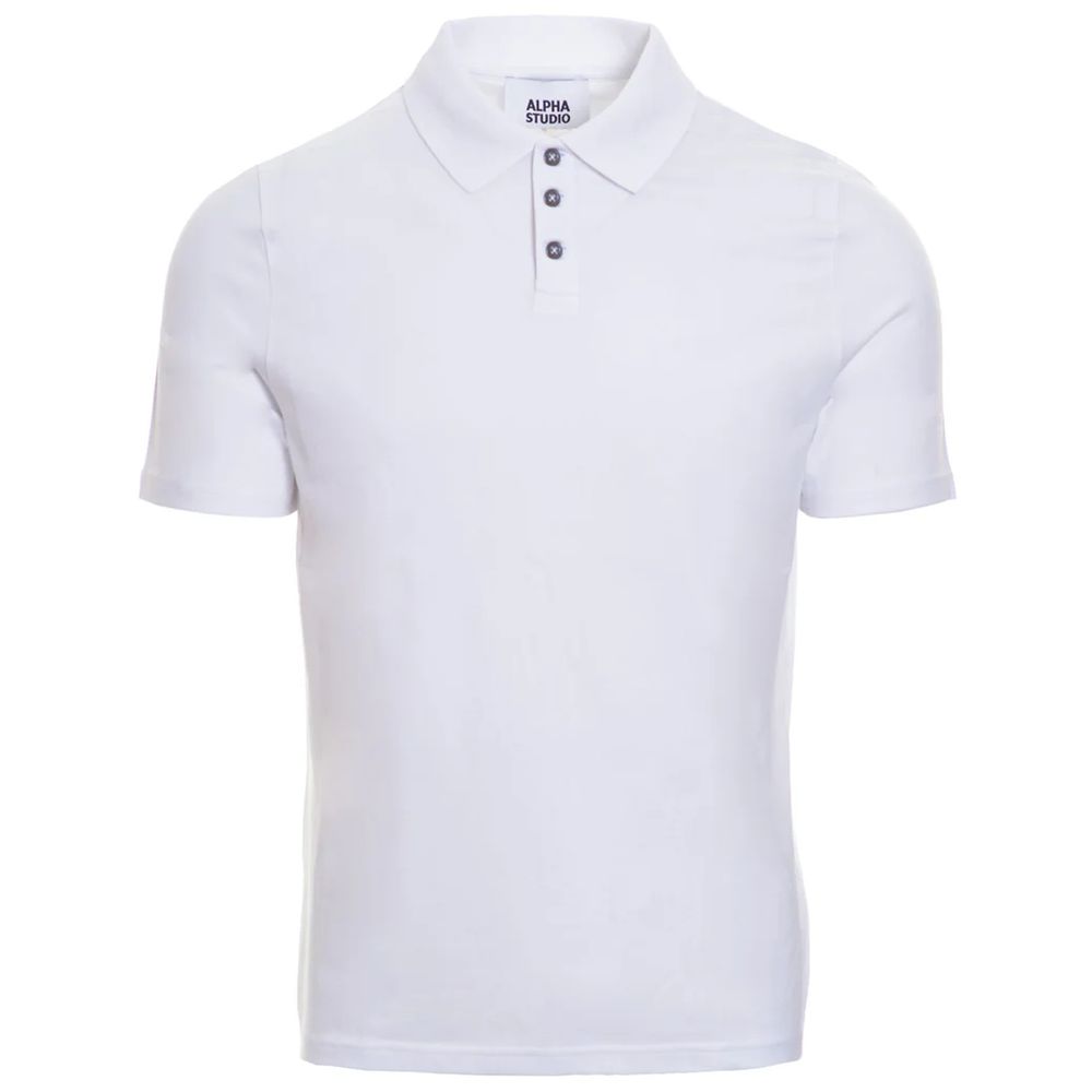 Alpha Studio Hvid Bomuldspoloshirt