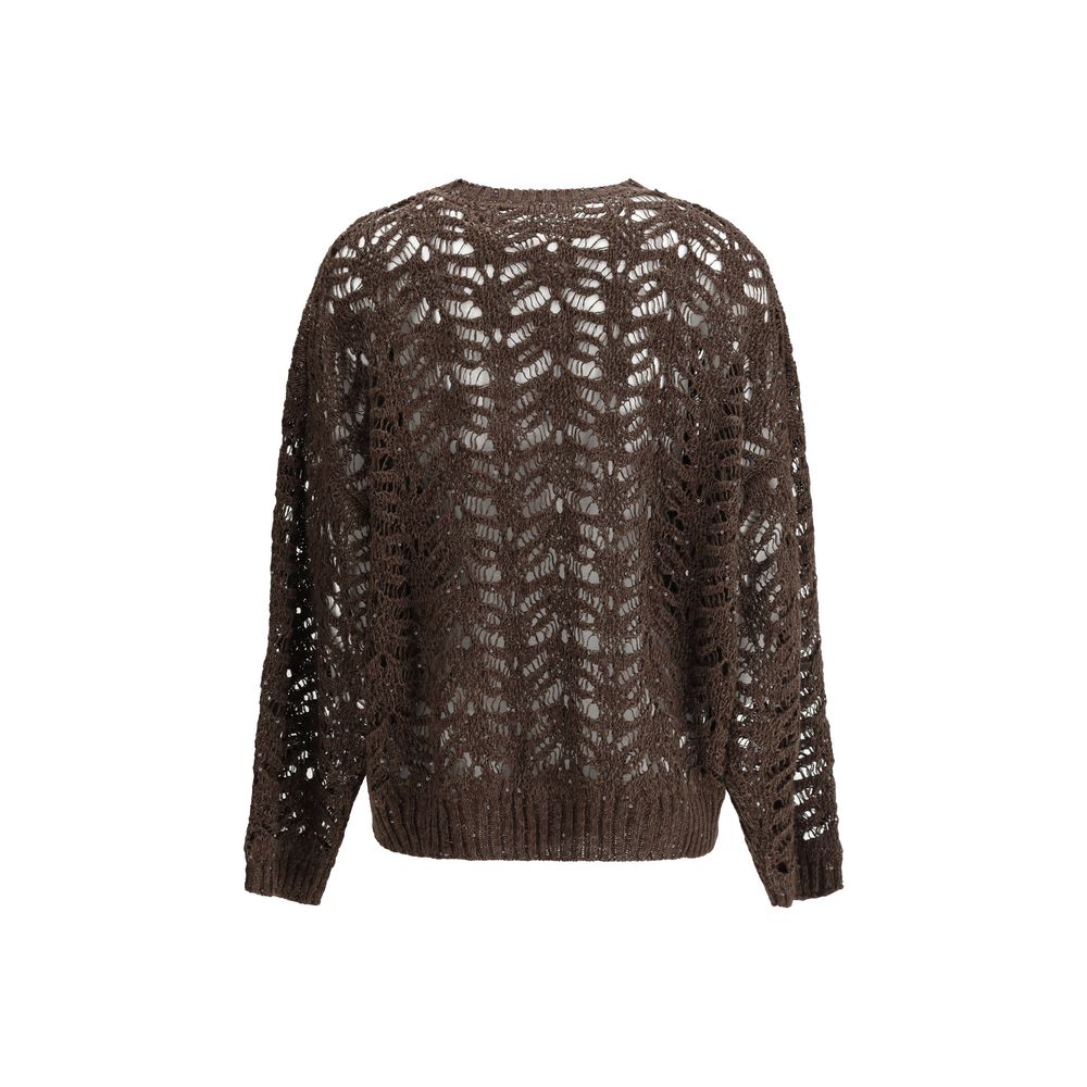 Brunello Cucinelli Perforeret sweater med pailletter