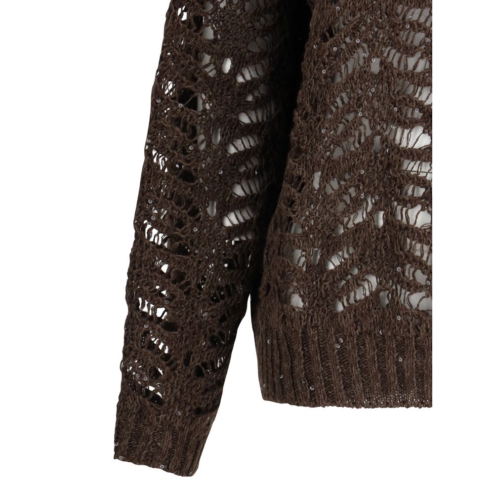Brunello Cucinelli Perforeret sweater med pailletter