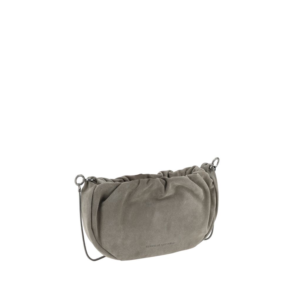 Brunello Cucinelli skuldertaske i ruskind