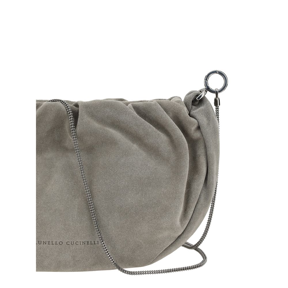 Brunello Cucinelli skuldertaske i ruskind