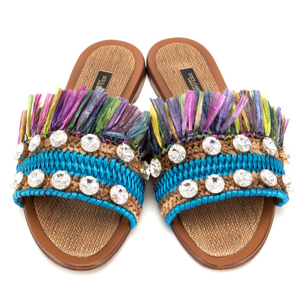 Dolce & Gabbana Flerfarvet Lammeskinds Sandal til Kvinder
