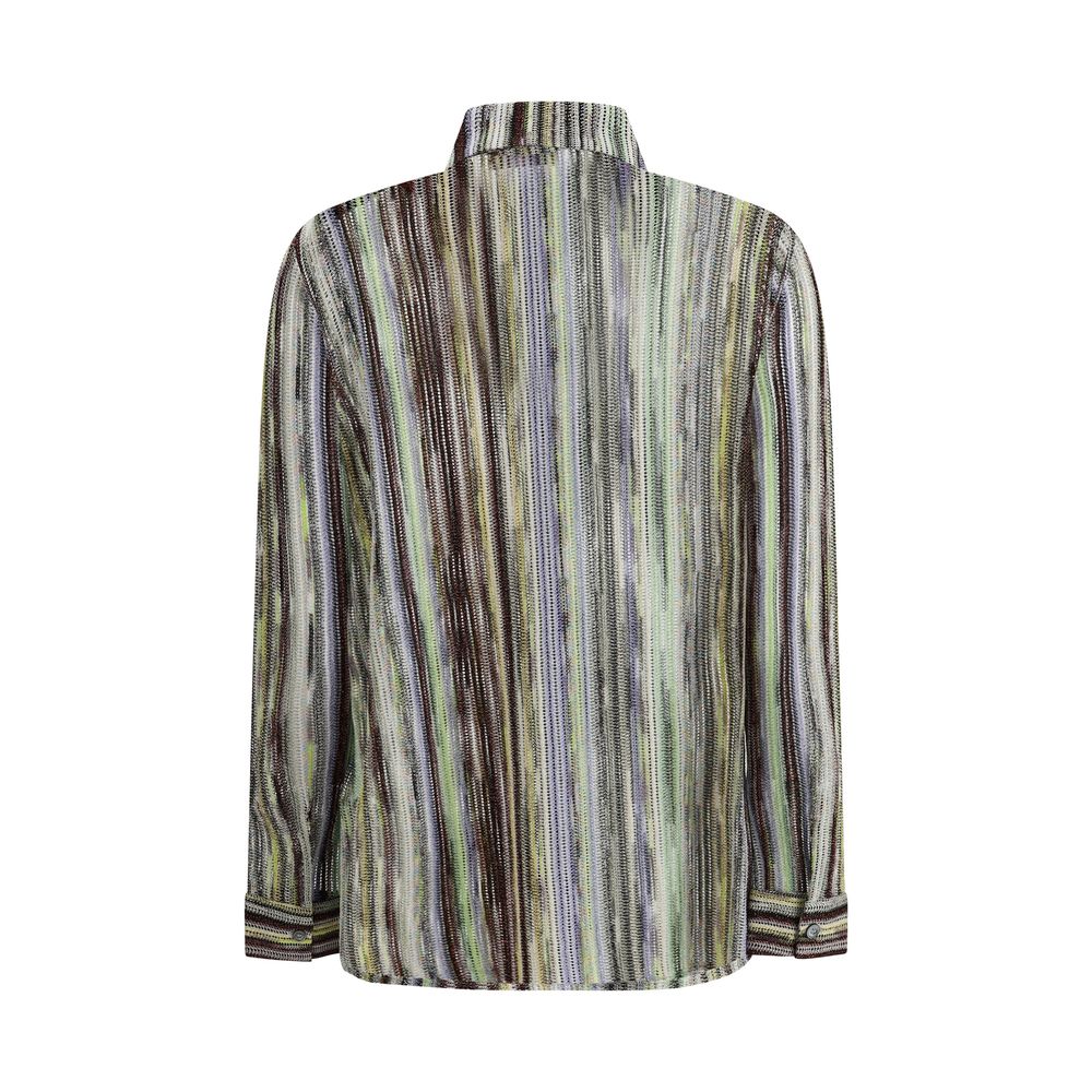 Missoni-skjorte med ikonisk flerfarvet mønster