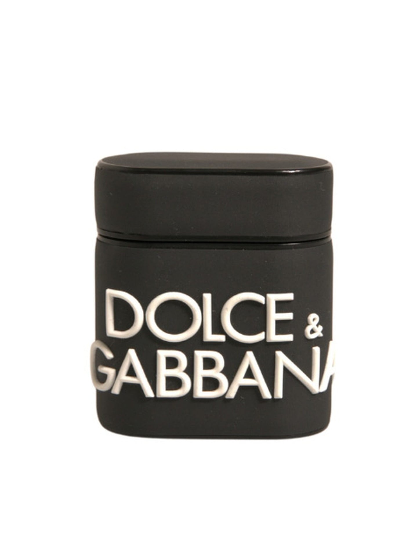Dolce & Gabbana Sort/Hvid Silikone-Etuier til Airpods med Præget Logo