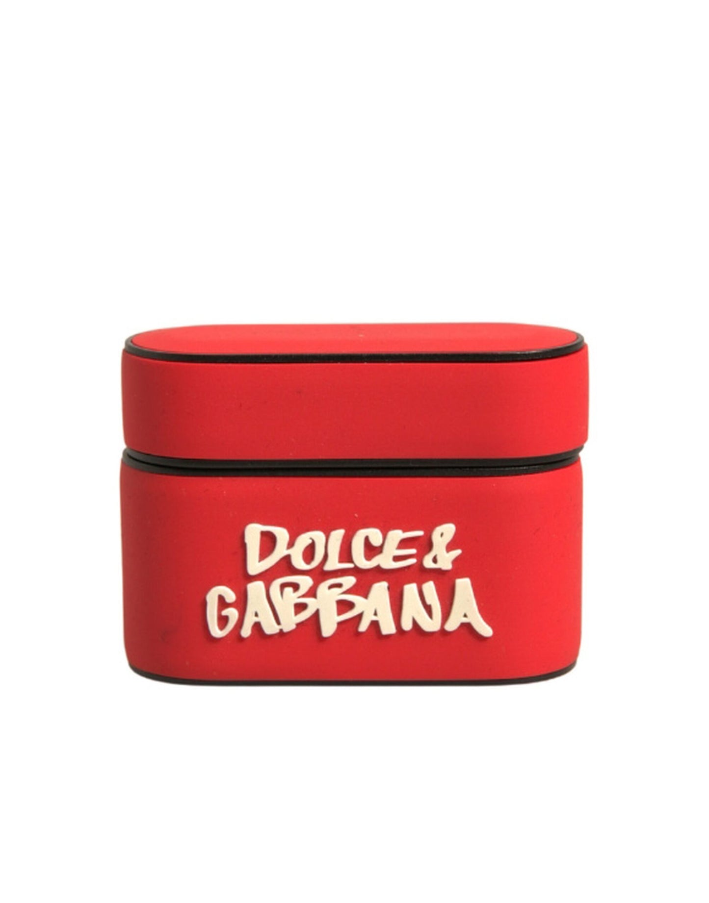 Dolce & Gabbana Rød PVC Præget Logo Plaque Holder til Airpods