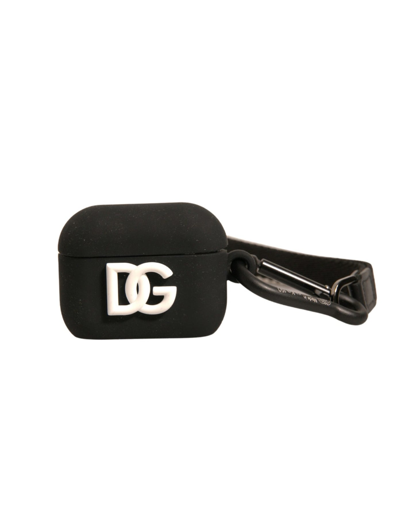 Dolce & Gabbana Sort Silikone Gummi Logo Præget Airpods Etui