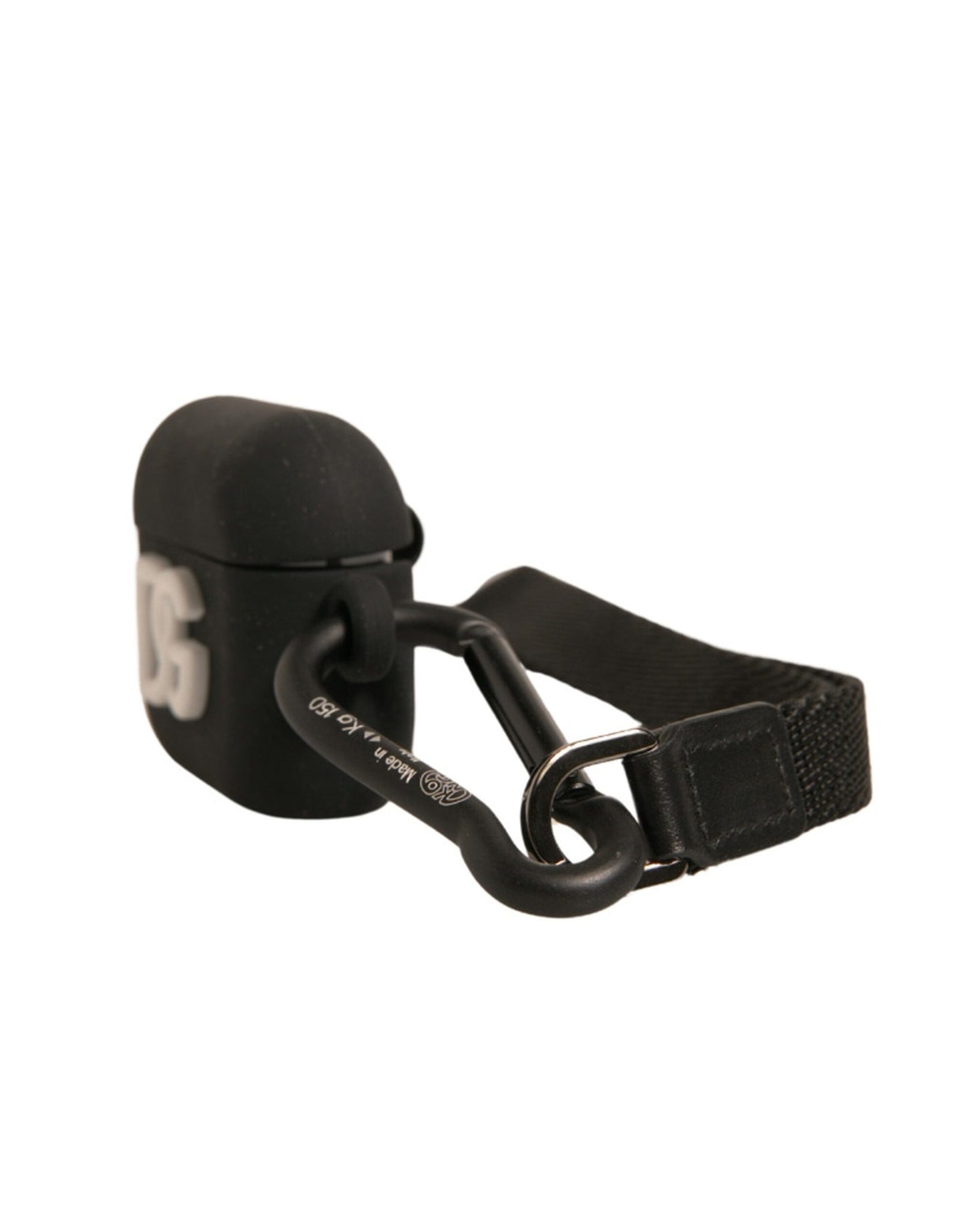 Dolce & Gabbana Sort Silikone Gummi Logo Præget Airpods Etui