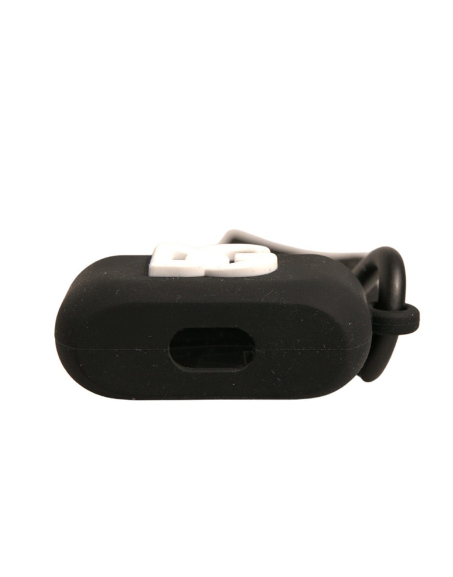 Dolce & Gabbana Sort Silikone Gummi Logo Præget Airpods Etui