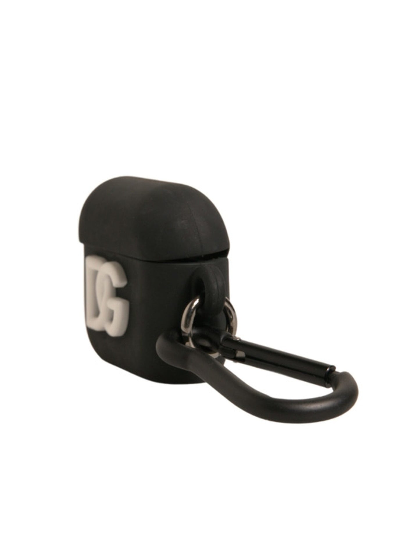 Dolce & Gabbana Sort Silikone Gummi Logo Præget Airpods Etui