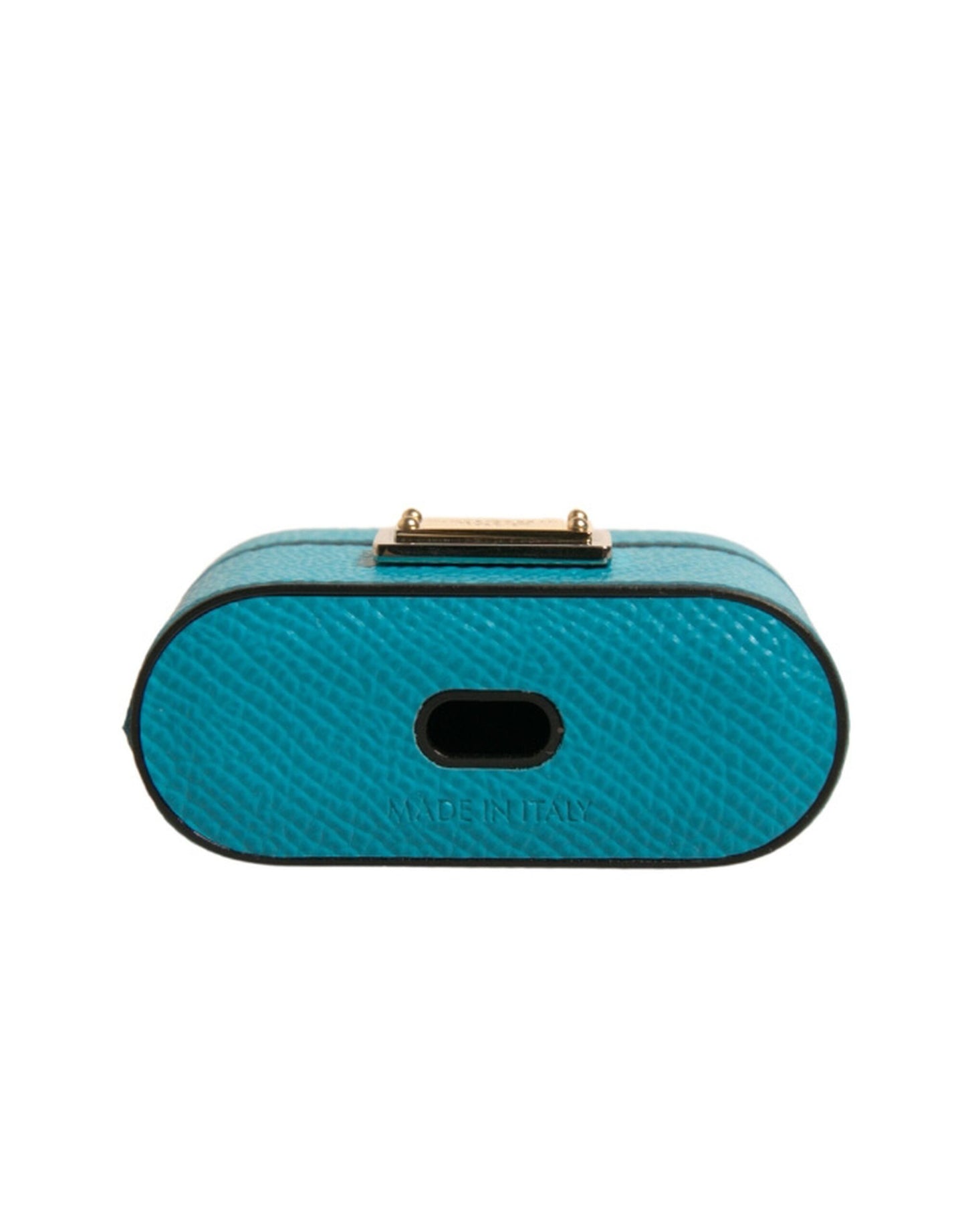 Dolce & Gabbana Grøn Læder Metal Logo Plaque Holder Airpods Etui
