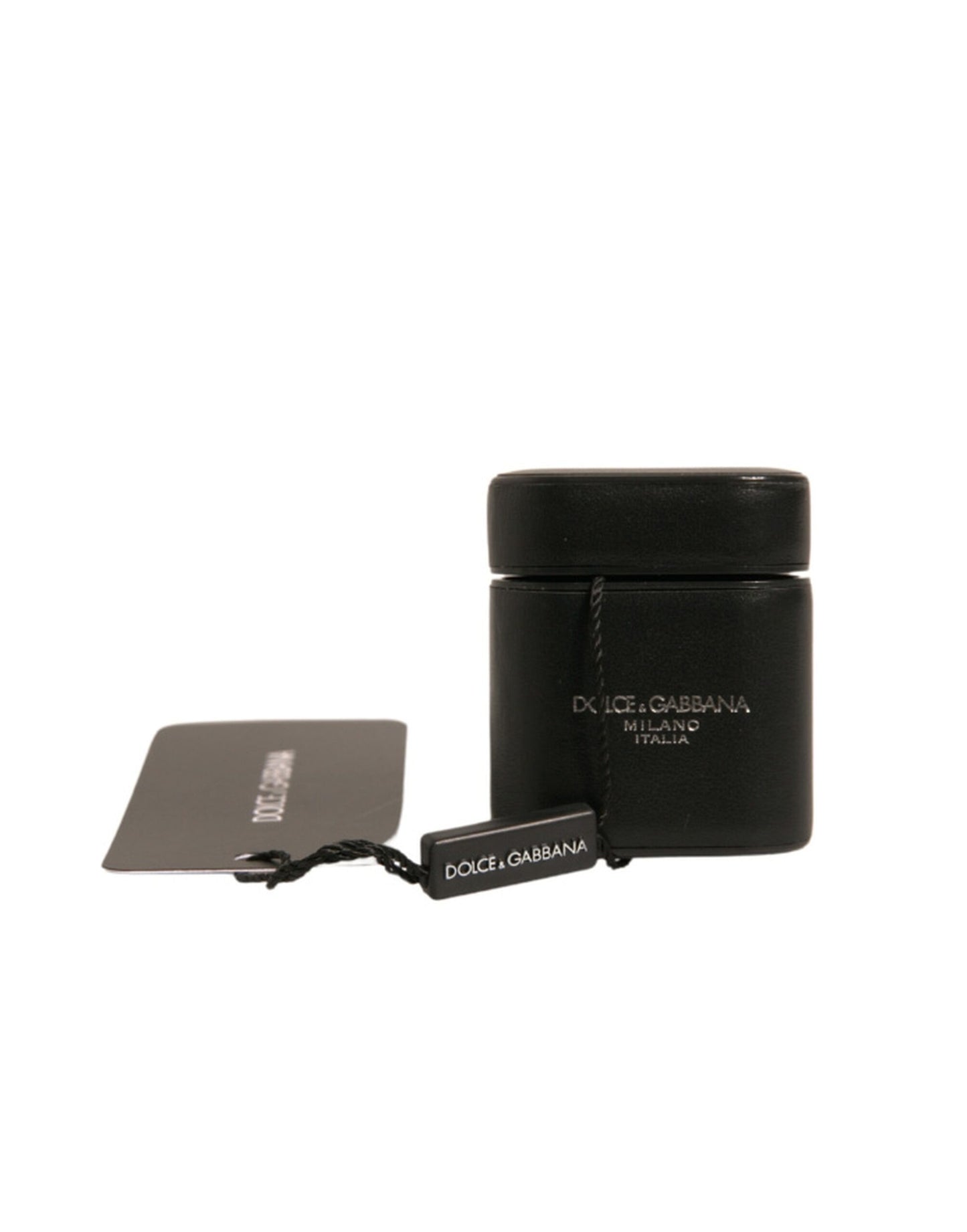 Dolce & Gabbana Sort PVC Logo Print Flip Holder Airpods Etui