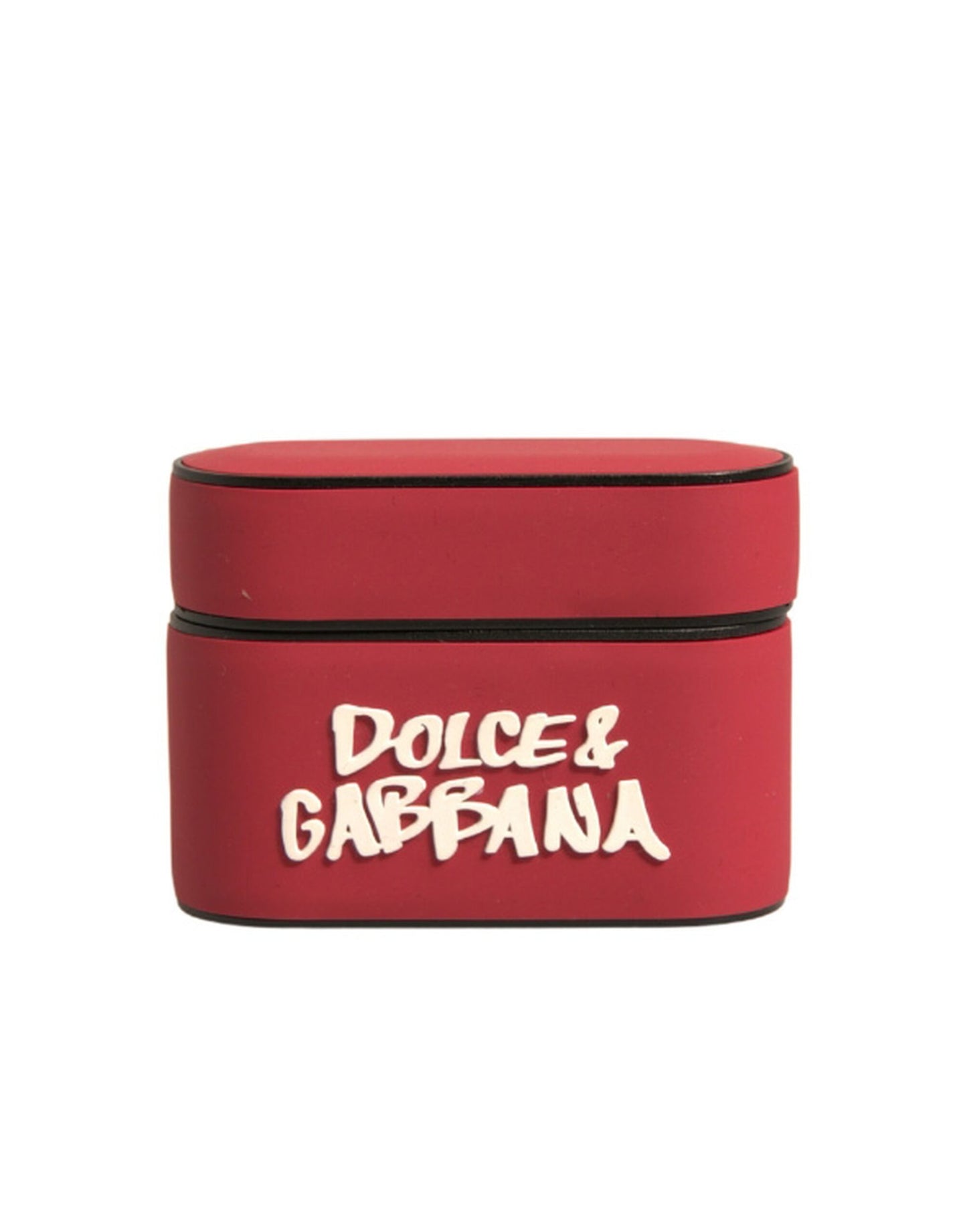 Dolce & Gabbana Rød PVC Præget Logo Plaque Holder til Airpods