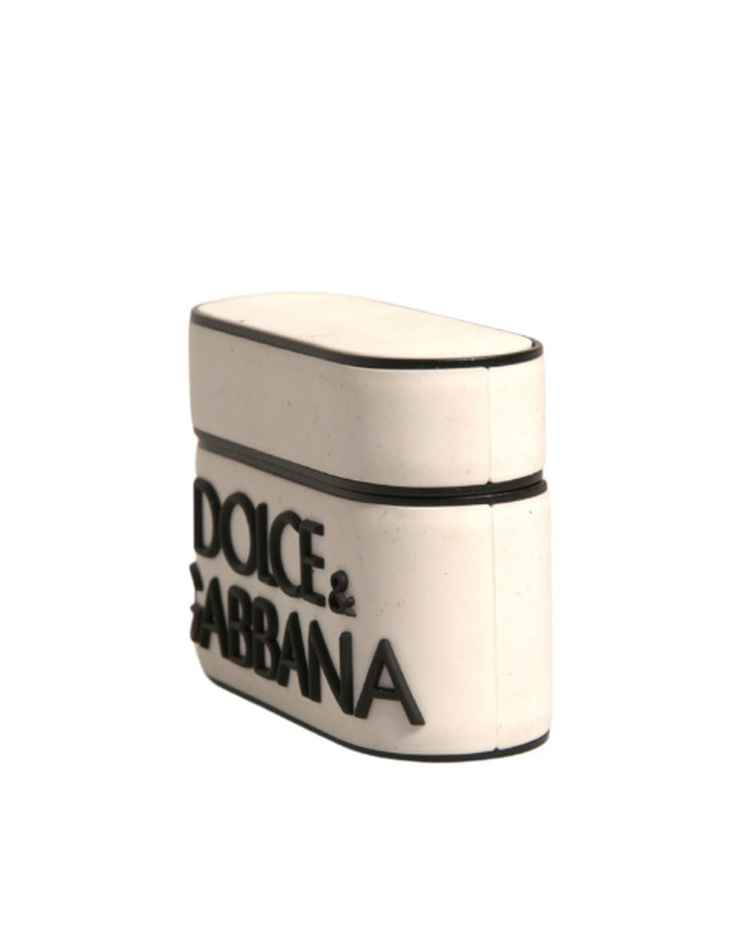 Dolce & Gabbana Hvid PVC Præget Logo Plaque Holder til Airpods