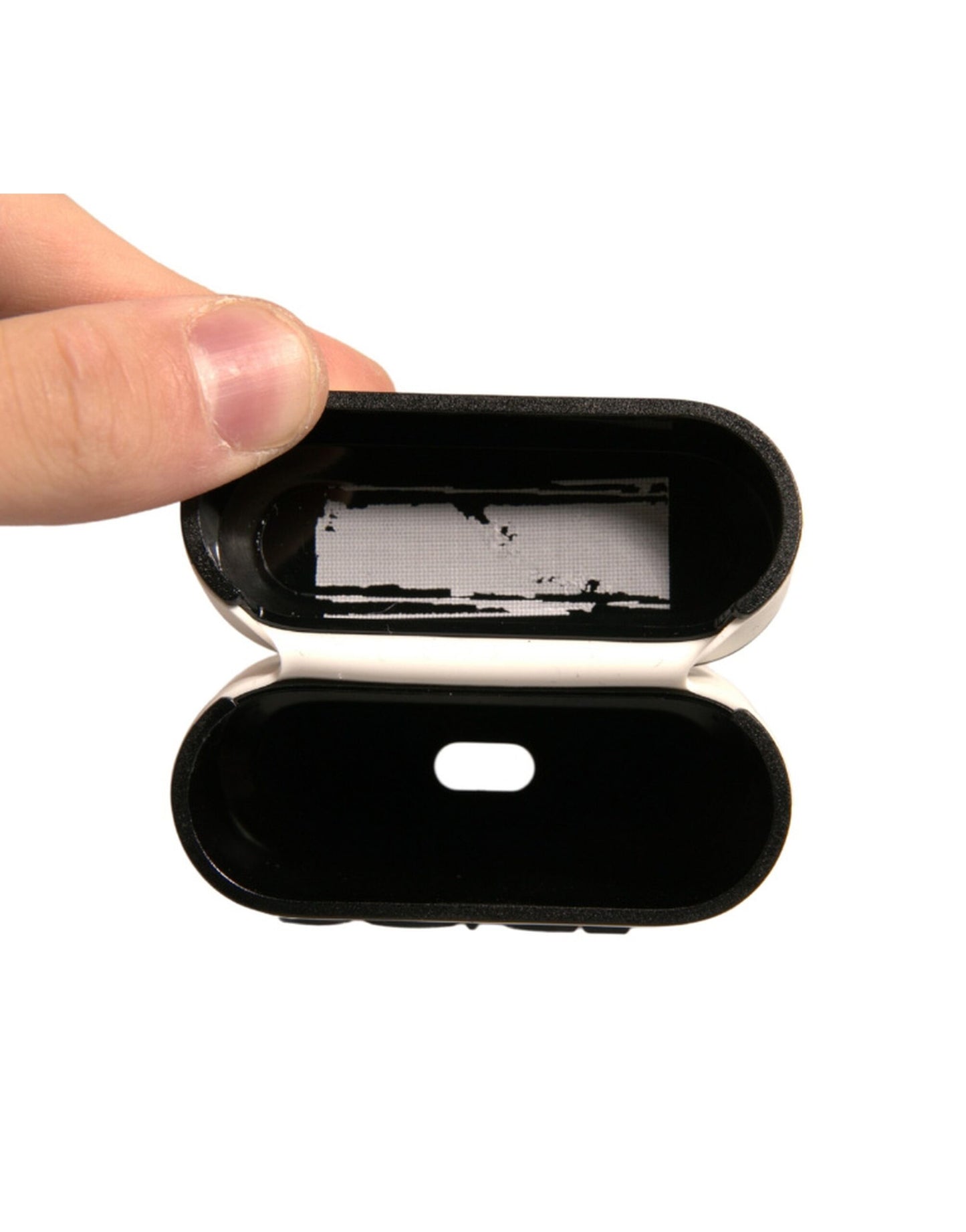 Dolce & Gabbana Hvid PVC Præget Logo Plaque Holder til Airpods