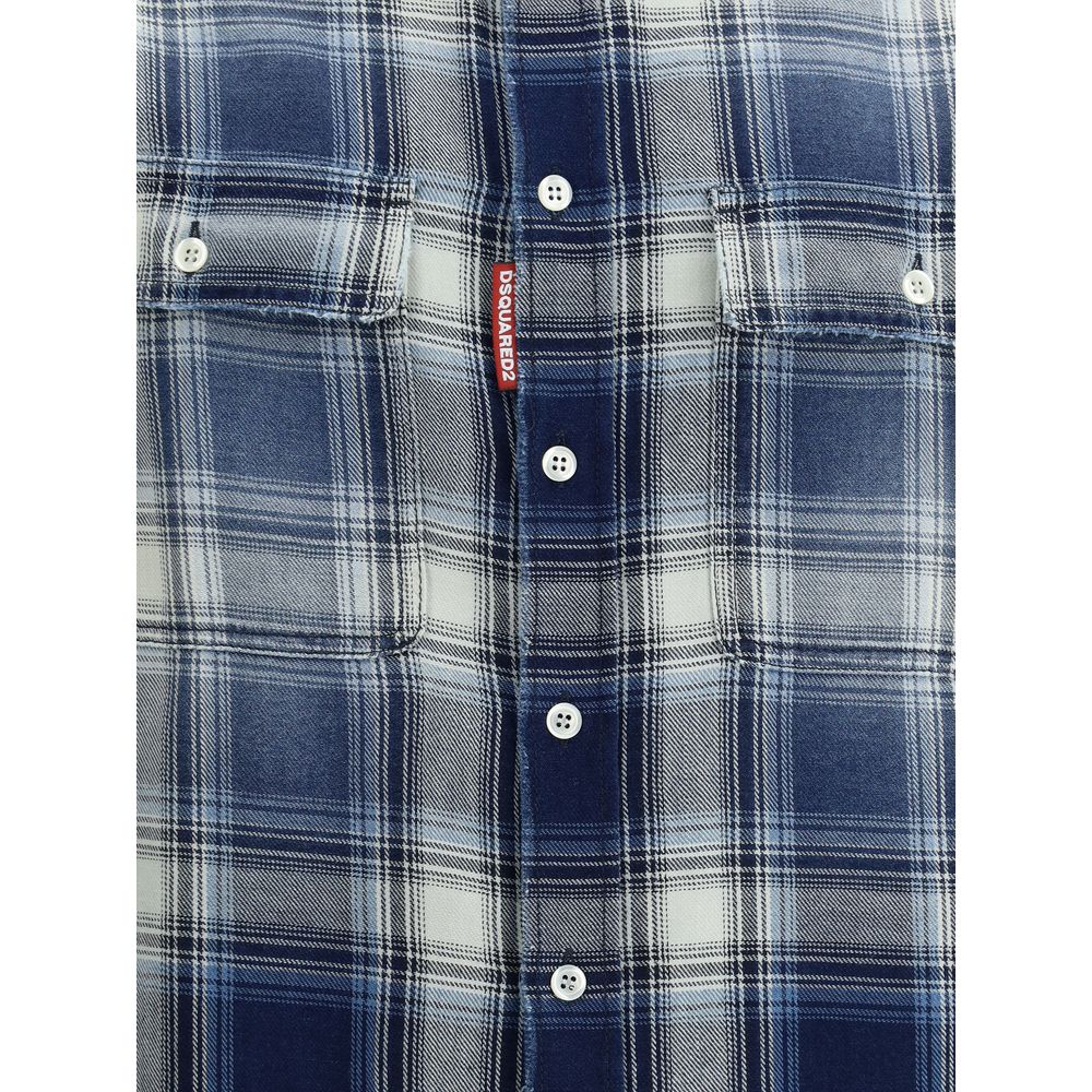 Dsquared² bomuldsternet skjorte