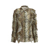 Blumarine Silke chiffon leopardskjorte
