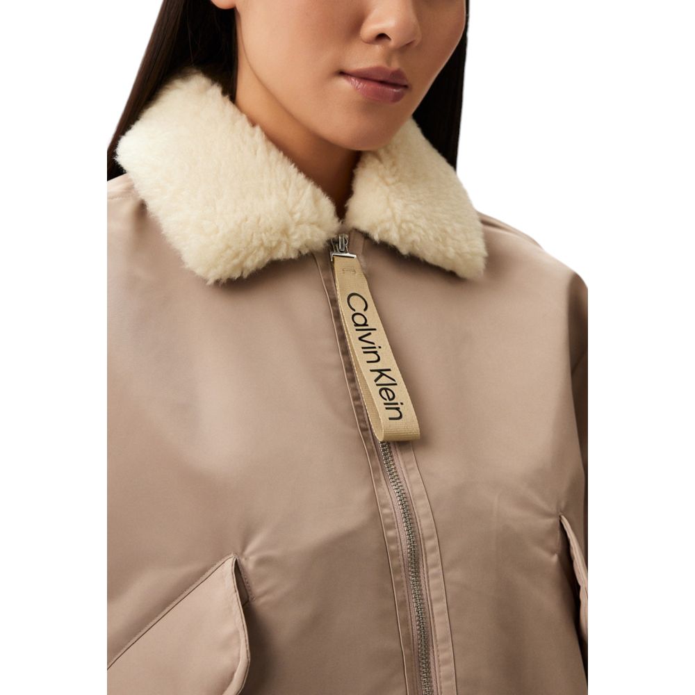 Calvin Klein Jeans Beige Polyesterjakker & Frakke