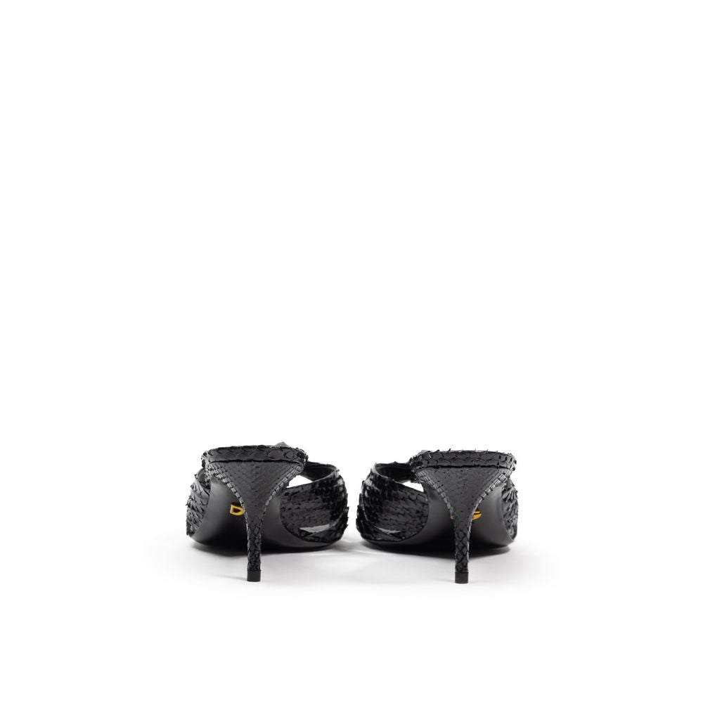 Dolce & Gabbana sort læder Di Pitone sandal